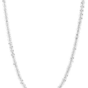 Italian 925 Sterling Silver or 18K Gold Plated Silver Twisted Sparkle Chain Neck